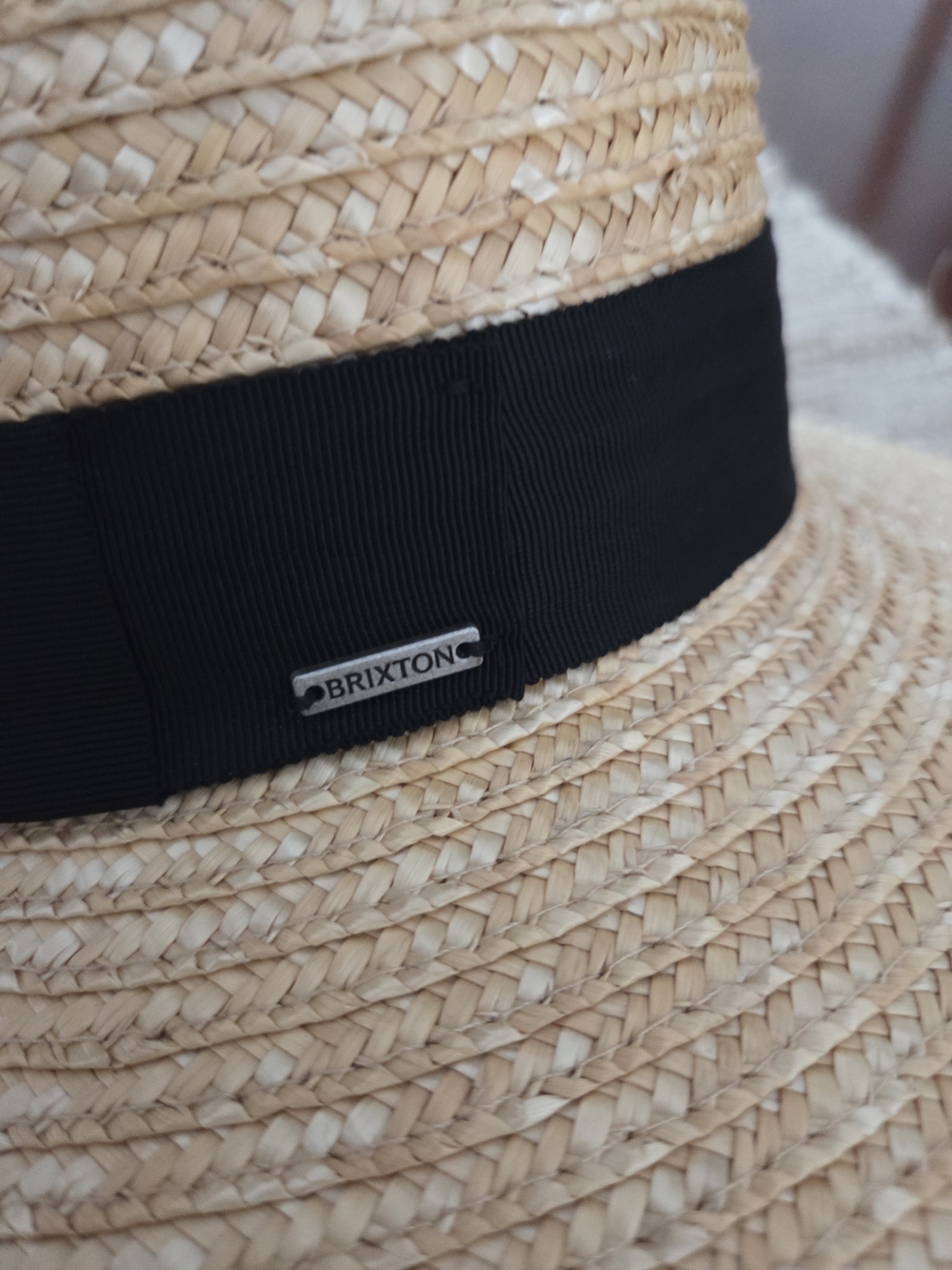 Brixton Joanna Straw Panama Hat with Black Band - Picture 2 of 3